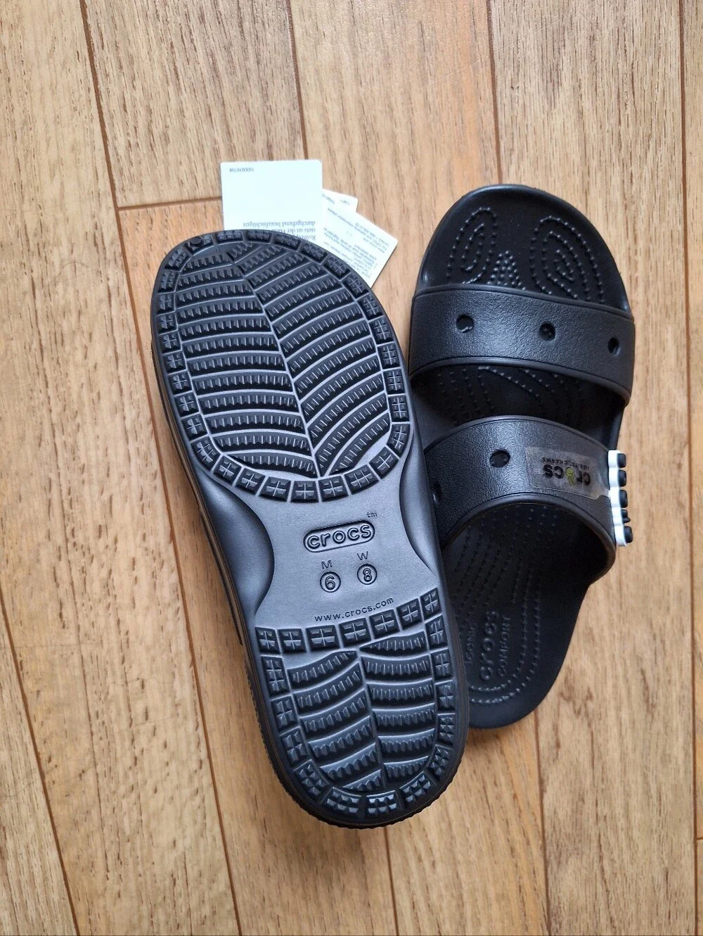 Crocs Classic Two-Strap Sandal Women's Black Size 8